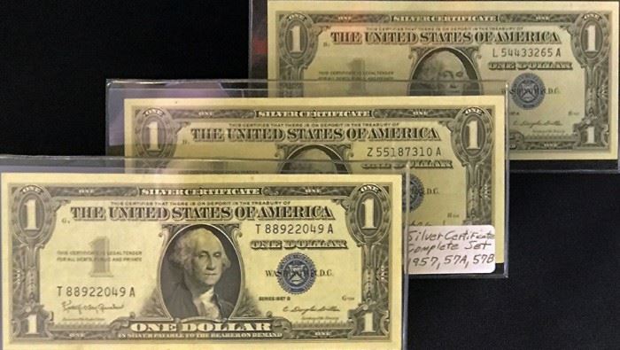 $1 Silver Certificates- Complete Set - 1957, 1957-A, 1957-B