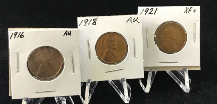 Lincoln Cents- 1916, 1918, 1921
