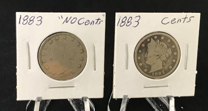 V Nickels - 1883 "No Cents", 1883 w/Cents