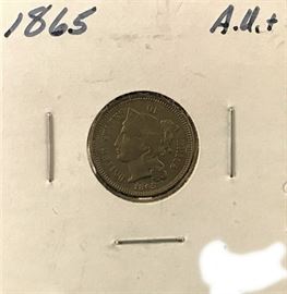 3 Cent Nickel- 1865
