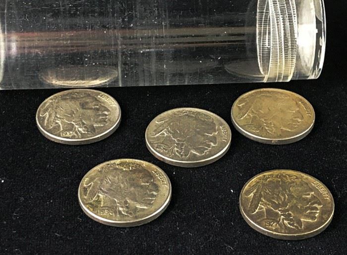 Buffalo Nickels- 1926, 1927, 1934, 1935, 1937-P
