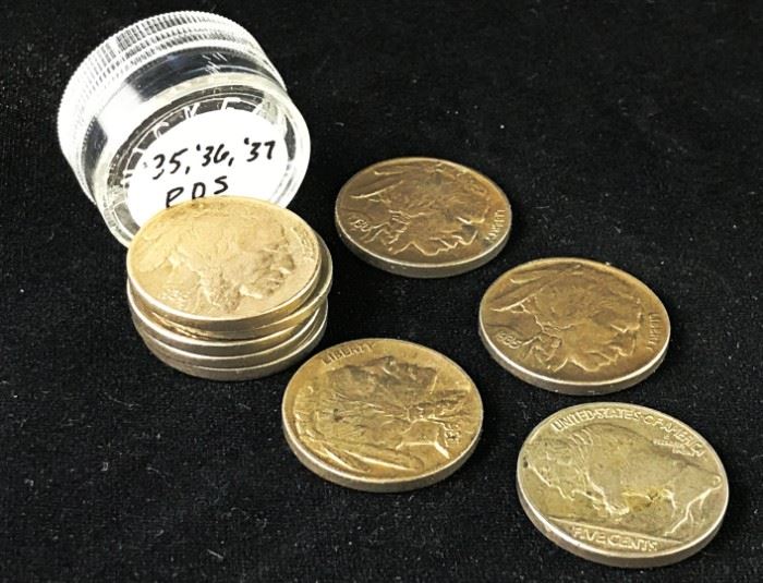 Buffalo Nickels- 1935, 1936, 1937 PDS