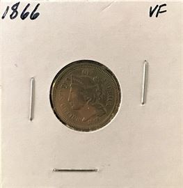 3 Cent Nickel 1866