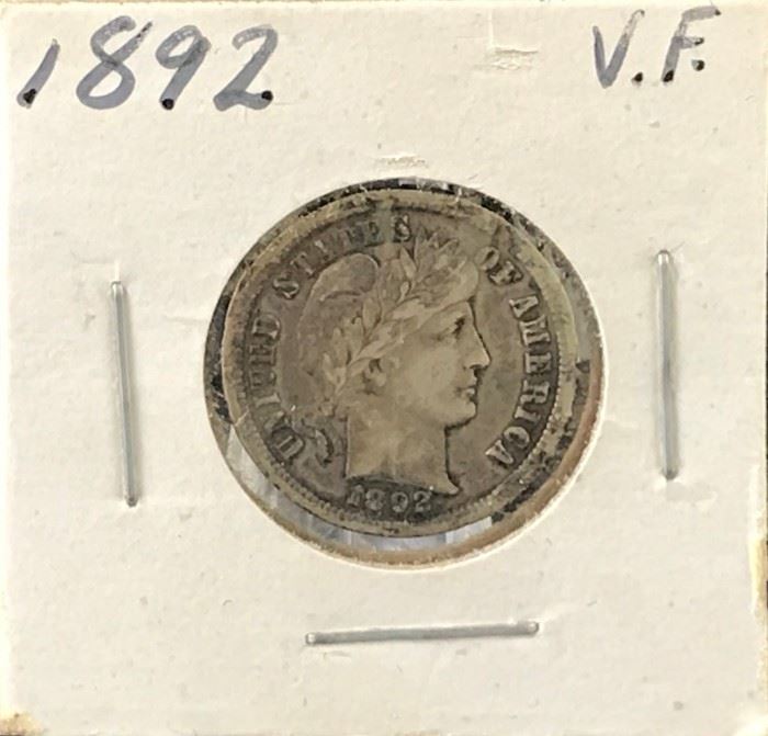 Barber Dime, 1892