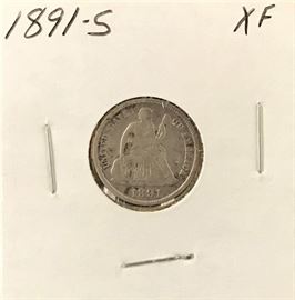 Seated Liberty Dime, 1891-S