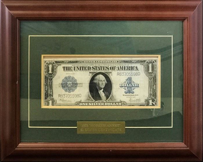 1923 Large Silver Certificate Display