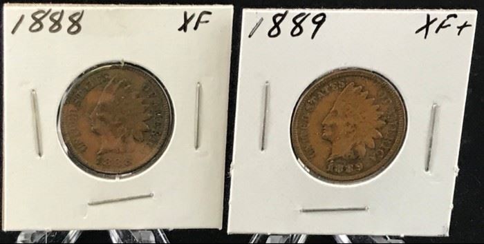 Indian Cents- 1888, 1889