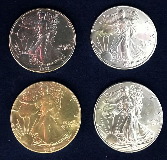 American Silver Eagles, 1987, 1991, 2001, 2011