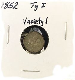 3 Cent Silver Type 1, 1852