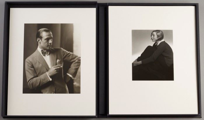 Lot #36 Edward Steichen (1879-1973). Portfolio of 12 silver gelatin photographs, each mounted, the portfolio label, signed by George Tice and Joanna Steichen, on the reverse, 1926-1935; introduction by Joanna Steichen, and colophon, with edition 6/100 in ink. Folio, black buckram clamshell box. 
Provenance: Private collection, Minnesota.
Biography: Edward Steichen was one of the fathers of American photography, both artistic and commercial. Born in Luxembourg, SteichenÂ’s family immigrated to the United States when he was two years old. Eventually, the family ended up in Milwaukee, where the young Steichen was an apprentice with a lithographic firm. He soon turned his interests to painting and photography, deciding in 1900 to travel to Paris to study and immerse himself in art. He stopped in New York on his way to Europe, where he sought out Alfred Stieglitz, the vice-president of the Camera Club of New York and a leading figure in American art photography. Stieglitz was impressed with
