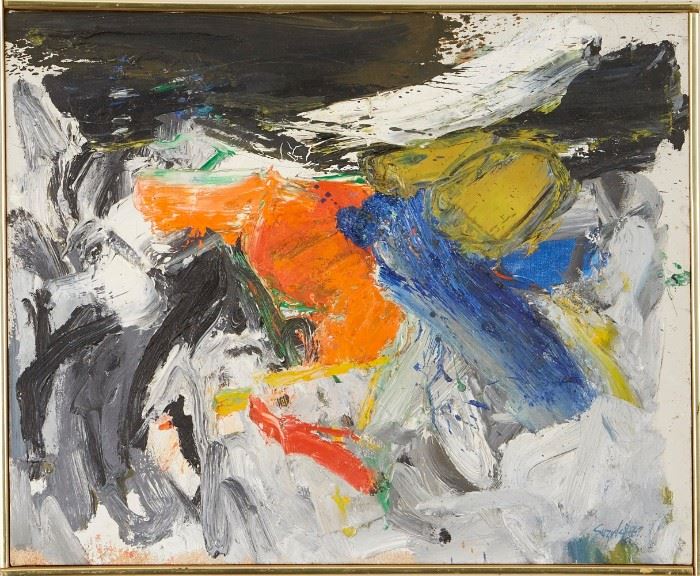 Lot #31 
James Suzuki (b. 1933). Oil on canvas titled Blue Goose. Painting is signed and dated '67 along the lower right. 
Provenance: Graham Gallery, New York. 
Dimensions: Unframed; height: 17 in x width: 21 in. Framed; height: 18 in x width: 21 3/4 in.