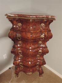 French Rococo style dresser with marble/stone top