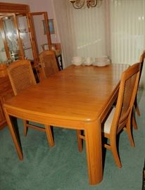 ART MODERN DINING ROOM SET ~ TABLE, CHAIRS & CHINA HUTCH