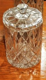 CRYSTAL LIDDED JAR