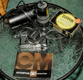 OLYMPUS CM-1 35mm FILM CAMERA AND LENSES