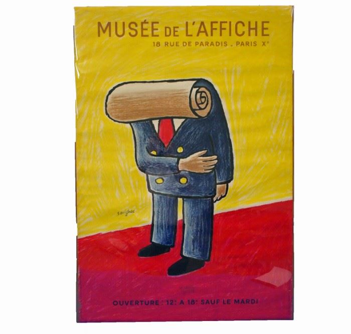 French Poster by Raymond Savignac (1907-2002) - Designed for opening of Musee de l'Affiche, c. 1978. 