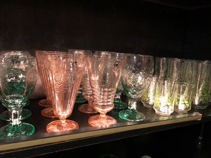 Vintage glassware from the depression age to the 60's