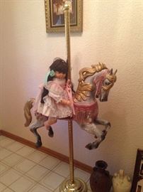 Painted Carousel Horse on Pole