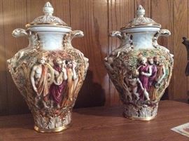 Capo Dimonte Keramons Urns. Priced individually. 