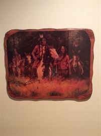 Decopage Native Indian Plaque