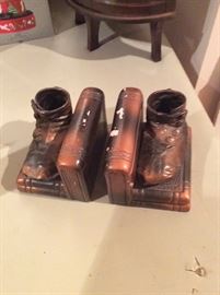 Bronzed Baby Shoe Book Ends