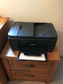 Canon printer and oak end table