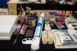 canvas' and paintbrushes