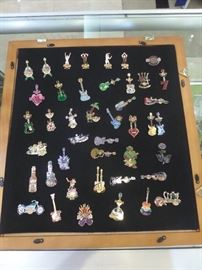 Hard Rock Cafe pin collection.