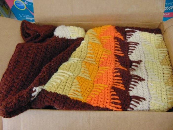 Knitted blanket.