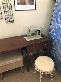 Another sewing machine and cute stool!