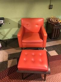 Orange you glad you saw this chair and ottoman!