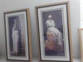 Frederic Lord Leighton "Nausicca" 1878 (L) and "Solitude" 1890 (Rt) Beautifully matted and framed.