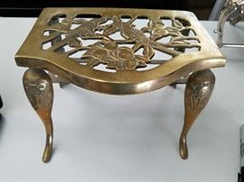 Solid Brass Footman Stool