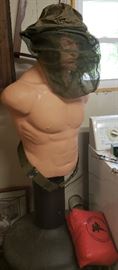 Vintage Sparring Mannequin (military mosquito net head gear separate)