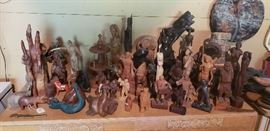 Large collection of Wood Figurines