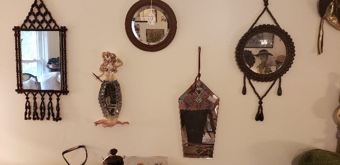 Many vintage wall mirrors