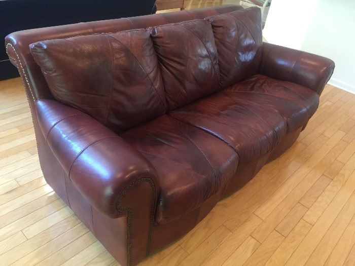 Traditional leather sofa