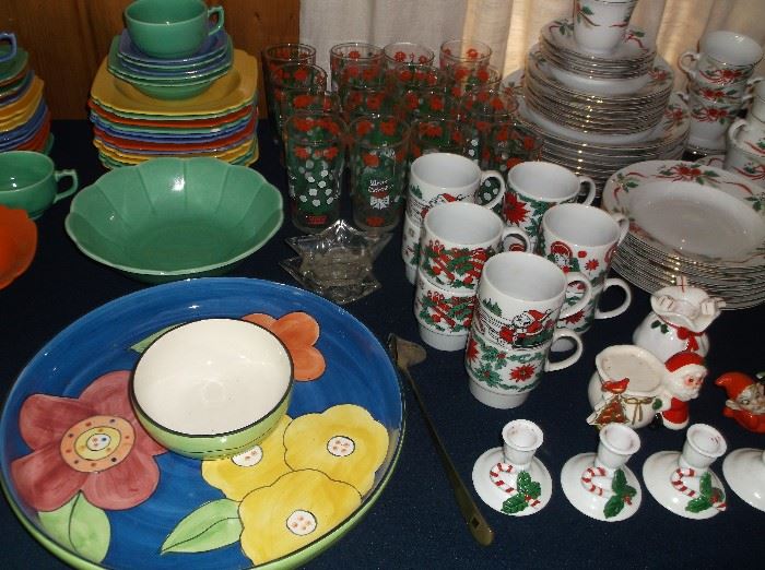 Assorted Christmas china and glassware