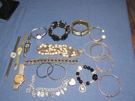 WATCHES AND BRACELETS.  WATCHES BY SEIKO, CITIZEN, WITTNAUER, GUESS, ANNE KLEIN, AND BRIGHTON.
