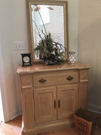 Stunning small sideboard and mirror (sideboard top opens up to expand serving surface)