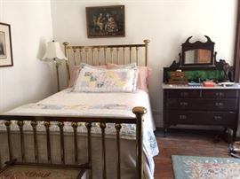 Antique Brass Bed with New Sealy Pillow Top Mattress Set