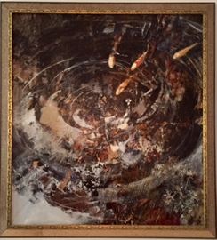 Large "Koi" Oil by Jim Estey (noted local artist)