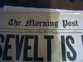 A close-up on the date of the newspaper:  Friday, April, 1943.