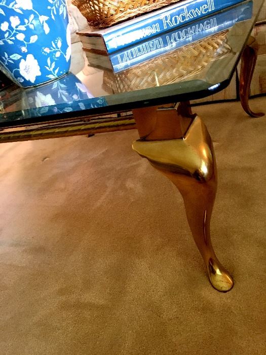 Brass and Glass Coffee Table and Side Tables...Lamps Too!...