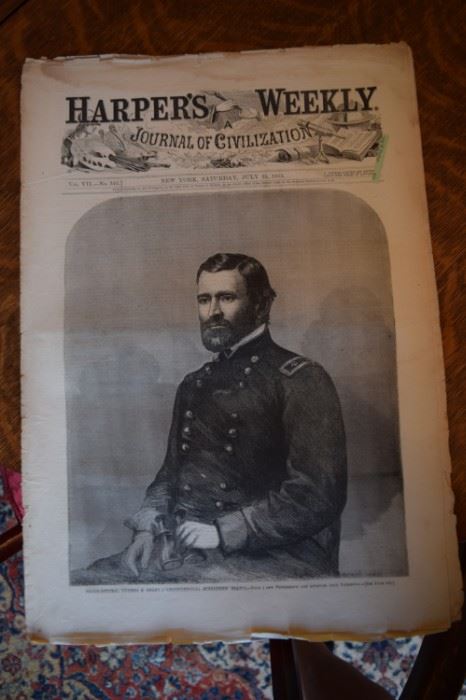 Ulysses S Grant Surrender, Original Issue 1863 Harper's Weekly