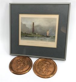 Copper Medallions and Framed Engraving  https://ctbids.com/#!/description/share/45100
