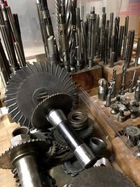 There Is An Entire Work Bench FULL Of Machining Bits!...These Are NOT Cheap Throwaway Bits...These Are The Real Thing!...