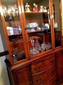 Hey...Somewhere To Keep The China!...A Beautiful matching Cherry Lighted China Cabinet...