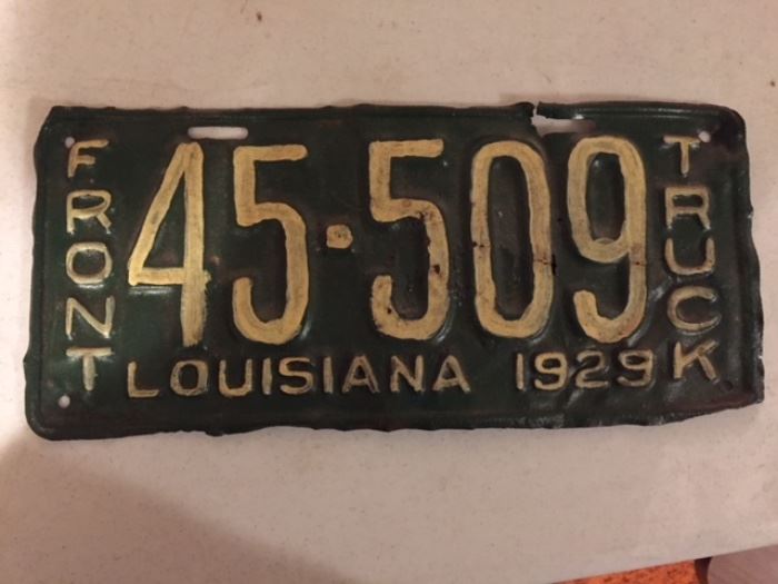 1929 truck license plate--it has been repainted