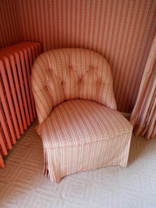 Custom upholstered slipper chair asking $160